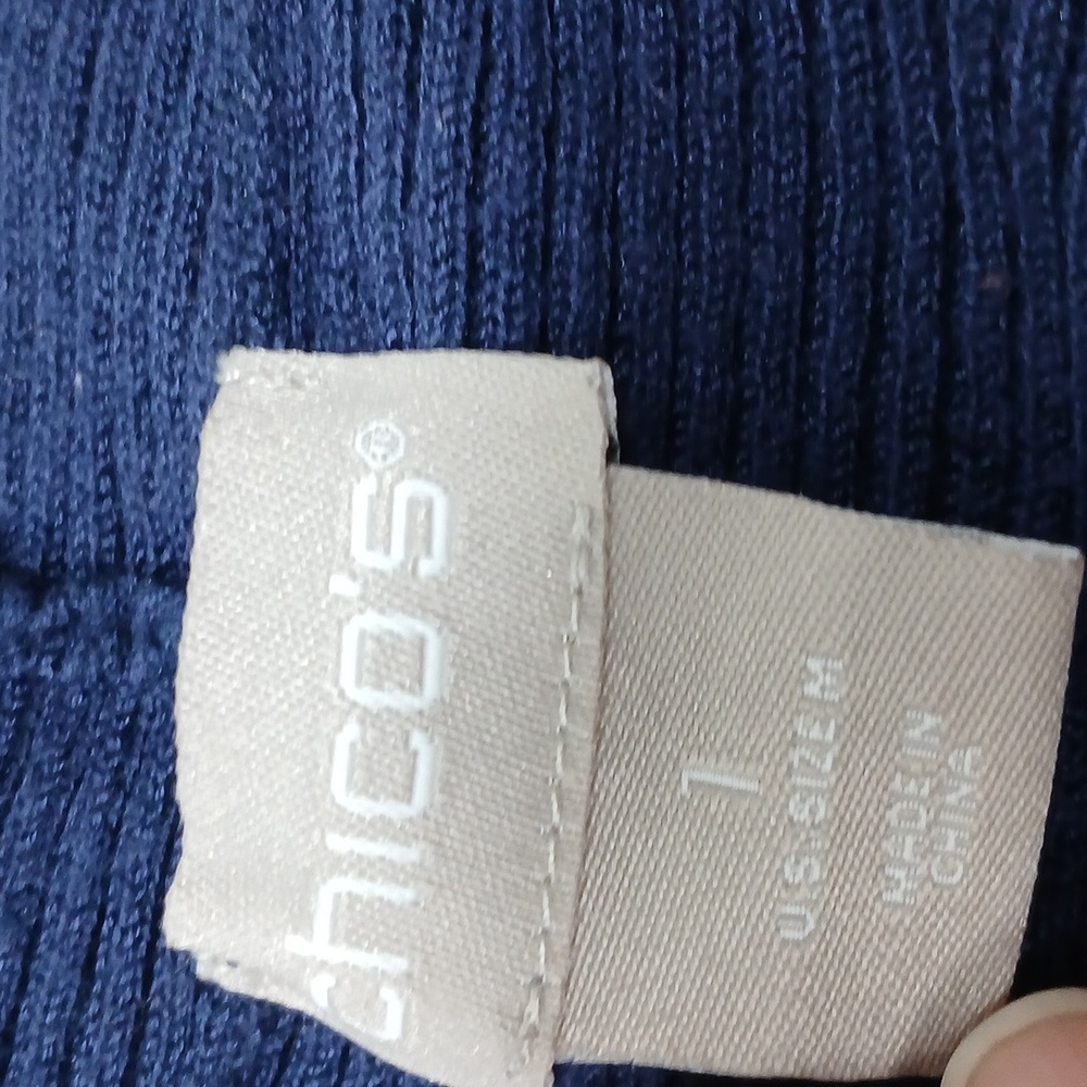 Chico's dark Navy Blue Open front Cardigan Size M/ Chico's 1 - Picture 5 of 6